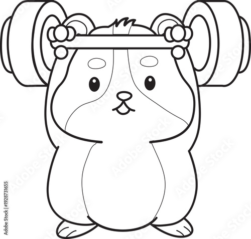 Coloring pages of Cute set of hamster sticker with activity.  Outline of hamster 