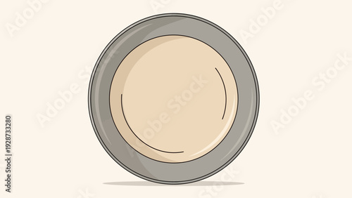 Empty dinner plate illustration on a light background.