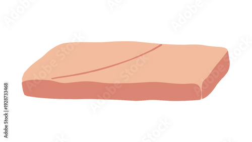 Raw meat chunk isolated on white background