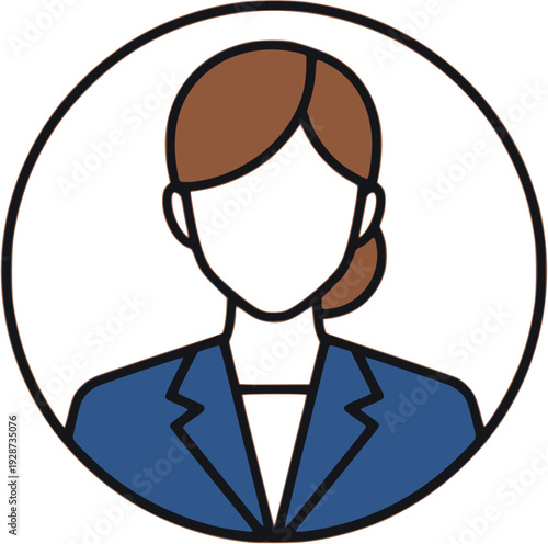 Professional Businesswoman Avatar Icon – Corporate Female Executive Vector