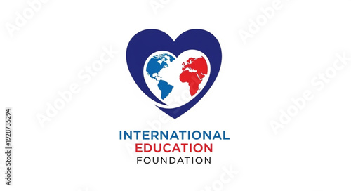 International Education Foundation Heart Logo Design.