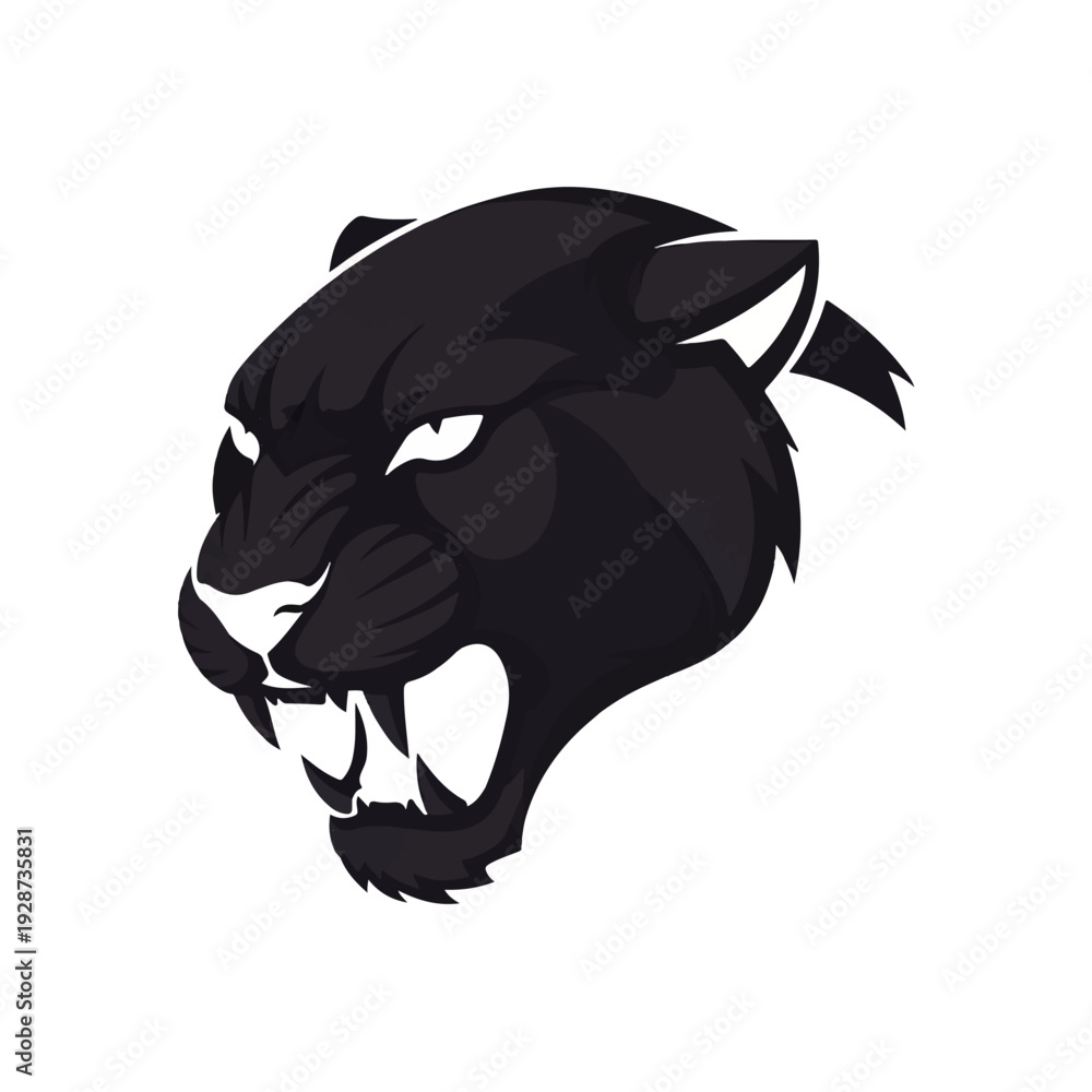 Obraz premium Black Panther Head Graphic Illustration.