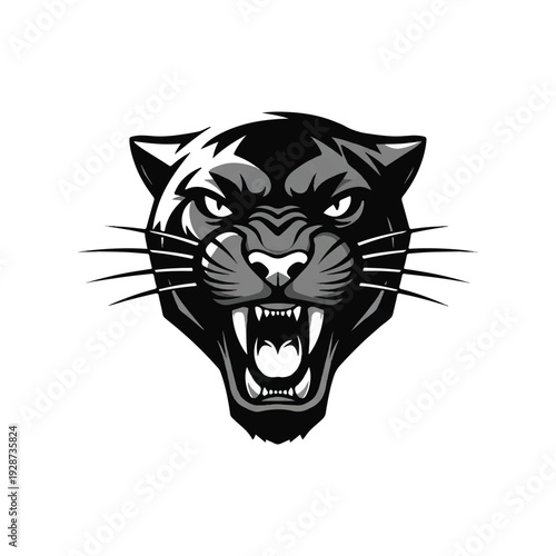 Black Panther Head Graphic Illustration Design.