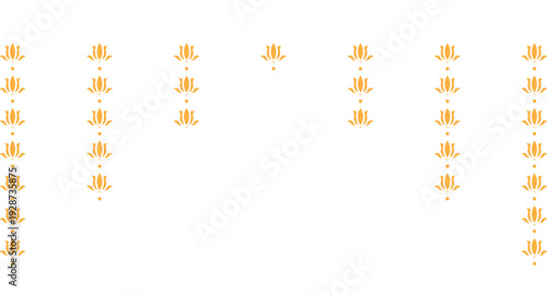 Golden wheat border with field vector illustration background
