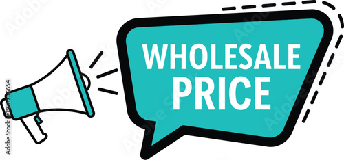 Wholesale price announcement with megaphone