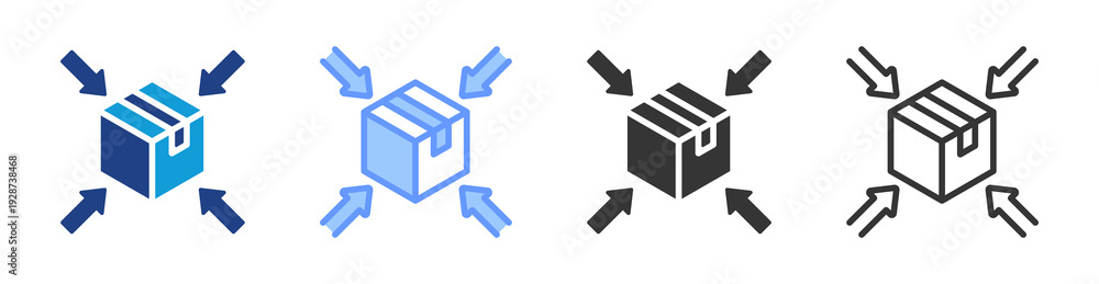 Obraz premium Centralized Distribution icon set multiple style collection