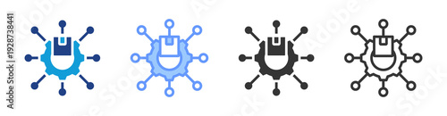 Multi Channel Distribution icon set multiple style collection