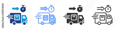 Just In Time Distribution icon set multiple style collection