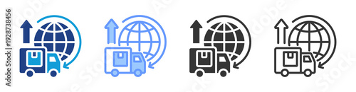 Export Distribution icon set multiple style collection