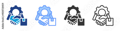 Vendor Management icon set multiple style collection