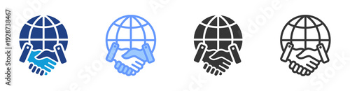 Distributor Agreement icon set multiple style collection