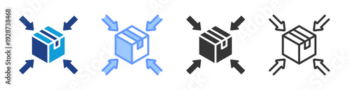 Centralized Distribution icon set multiple style collection
