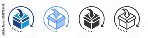 Packaging For Distribution icon set multiple style collection