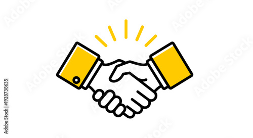 Illustration of a handshake symbolizing agreement, cooperation, and partnership between two people.