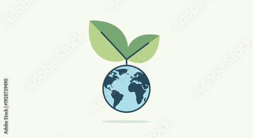 Globe with Leaves Sprouting from Top.