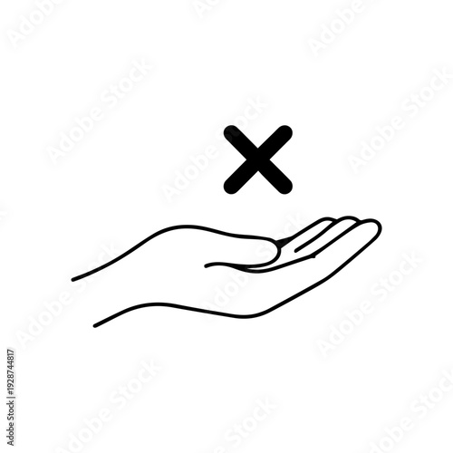 Hand holding a cross line icon vector
Vector line icon on a white background