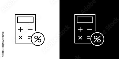 Calculator icon with percentage sign, showing mathematical calculations and financial operations, ideal for business and accounting