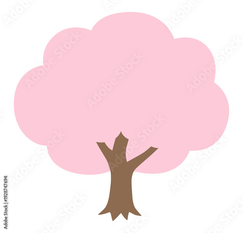 桜の木のベクターイラスト。春、さくら、花