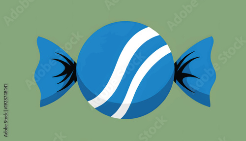 Blue Wrapped Candy Vector Illustration