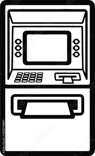 Simple line drawing of an atm machine