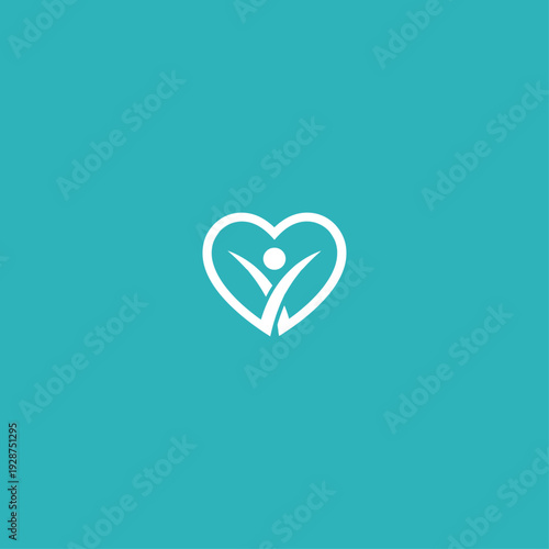 Love care logo icon flat vector design