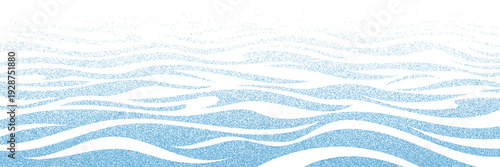 Ripples and sea waves, water surface, noisy texture, isolated on white background