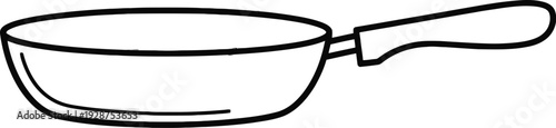 Simple line drawing of a frying pan