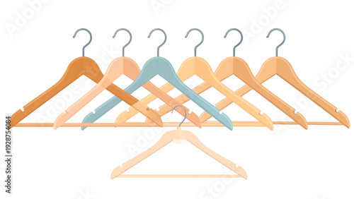 Clothes Hanger Collection Vector Set – Wooden, Plastic & Cute Kids Style Wardrobe Hanger Illustrations