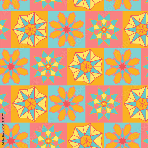 Colorful Geometric Star Pattern Background