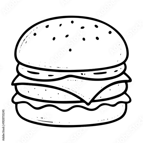Beef Burger Hand-drawn Icon