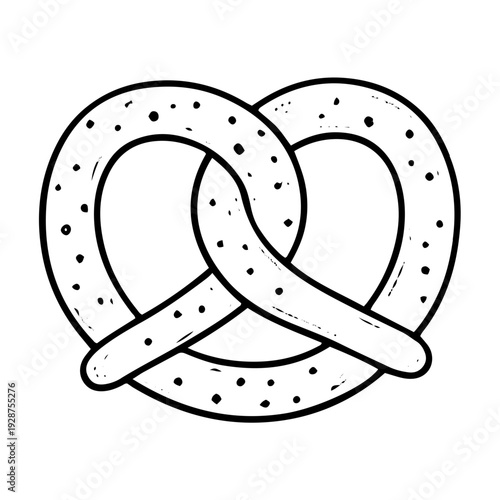 Salted Snack Pretzel Hand-drawn Icon