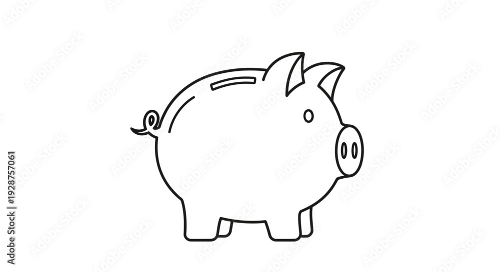 Obraz premium Piggy bank icon illustration on white background saving money concept