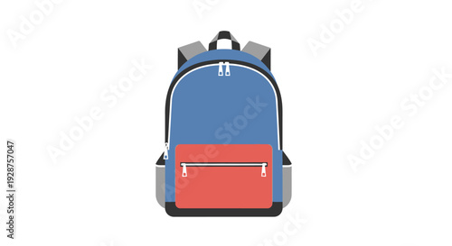 Illustrated backpack design isolated on white background for school and travel