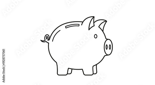 Piggy bank icon illustration on white background saving money concept