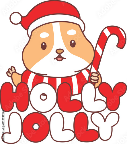 Cute christmas set of hamster sticker with activity. Hamster 