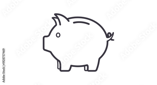 Minimalist piggy bank icon financial savings and investment concept illustration
