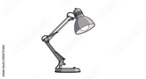 Modern desk lamp illustration against white backdrop for design and visual concepts