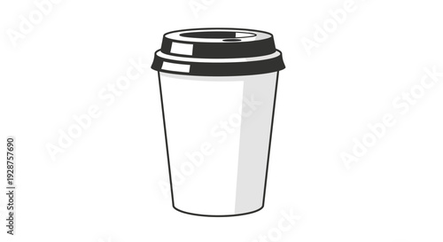 Minimalist takeaway coffee cup illustration for design and advertising purposes