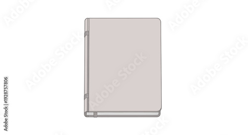 Minimalist book illustration blank cover isolated on white background for design use