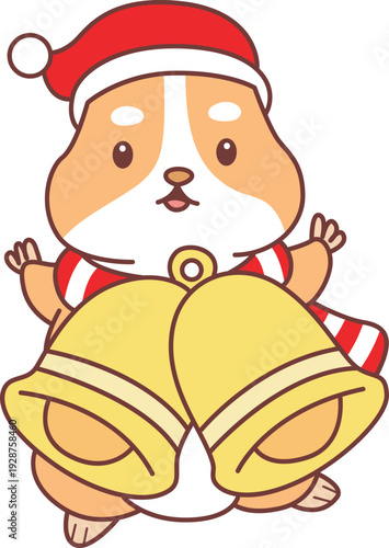 Cute christmas set of hamster sticker with activity. Hamster 