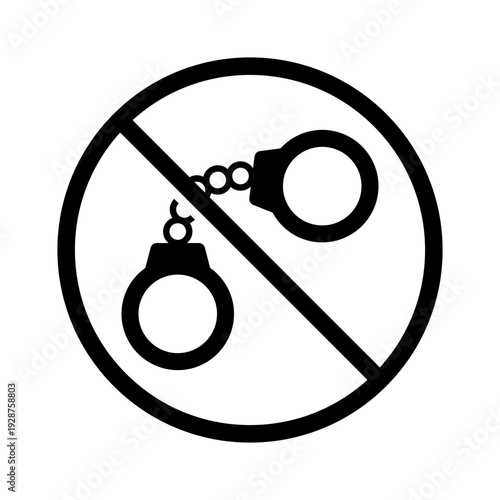 Black and White No Handcuffs Sign