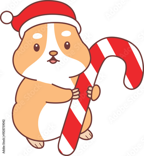 Cute christmas set of hamster sticker with activity. Hamster 
