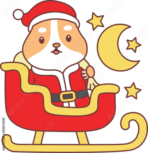 Cute christmas set of hamster sticker with activity. Hamster 