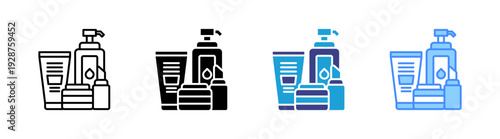 Cosmetic icon set multiple style collection