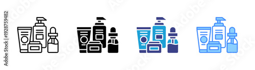 Skincare icon set multiple style collection