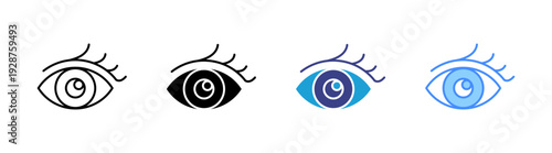 Eyelashes icon set multiple style collection