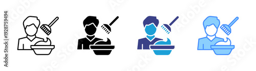 Hair Color icon set multiple style collection