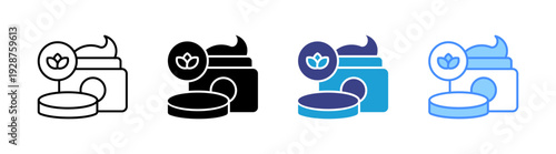 Cosmetic icon set multiple style collection