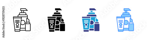 Beauty Products icon set multiple style collection