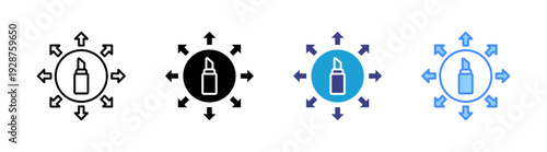 Distribution icon set multiple style collection